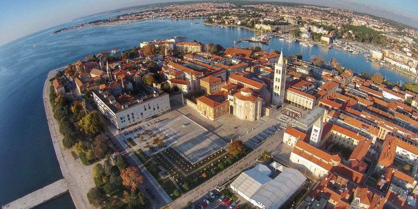 Zadar iz zraka: Poluotok, Forum. Foto: Luka Nolden
