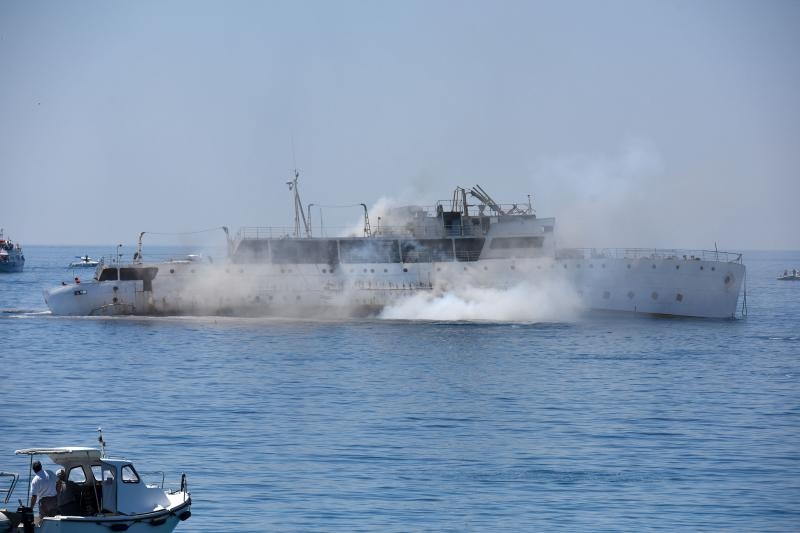 Premantura: Admiralski brod Vis potopljen kako bi postao ronilačka atrakcija. Photo: Duško Marušić/PIXSELL