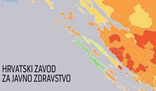 Procijepljenost, karta, koronavirus, otoci