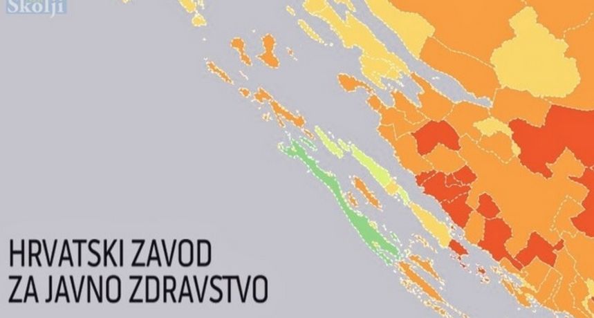 Procijepljenost, karta, koronavirus, otoci Procijepljenost, karta, koronavirus, otoci