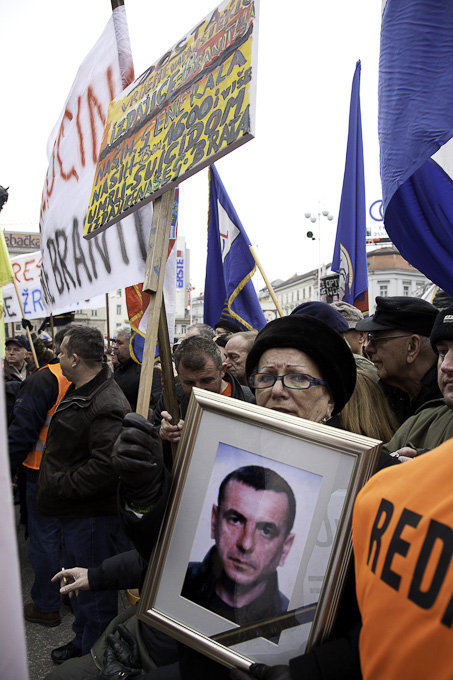 Zadarski branitelji na prosvjedu u Zagrebu 26. veljace 2011, Foto: Leo Banic Zadarski branitelji na prosvjedu u Zagrebu 26. veljace 2011, Foto: Leo Banic