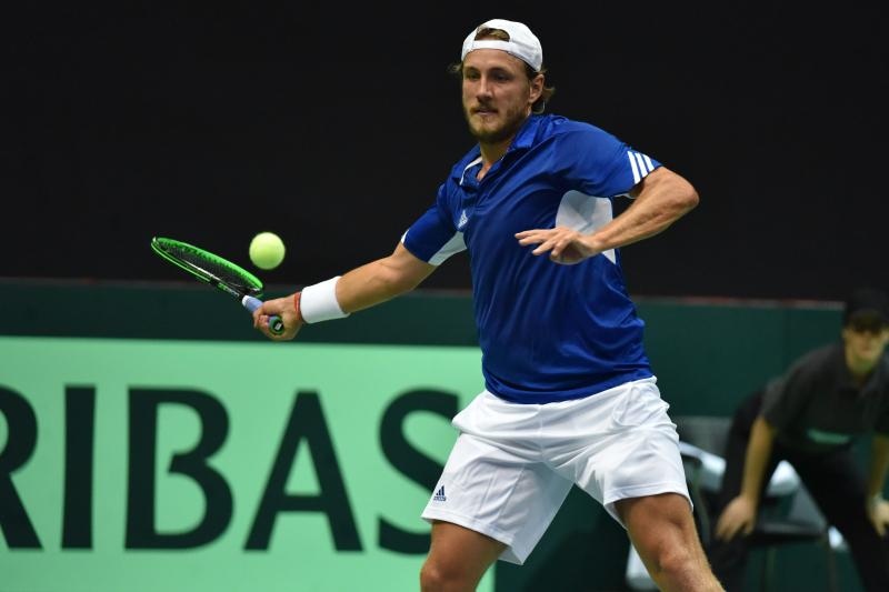 Polufinale Davis Cupa, Hrvatska – Francuska, 2. meč, Marin Čilić – Lucas Pouille. Photo: Hrvoje Jelavić/PIXSELL Polufinale Davis Cupa, Hrvatska – Francuska, 2. meč, Marin Čilić – Lucas Pouille. Photo: Hrvoje Jelavić/PIXSELL