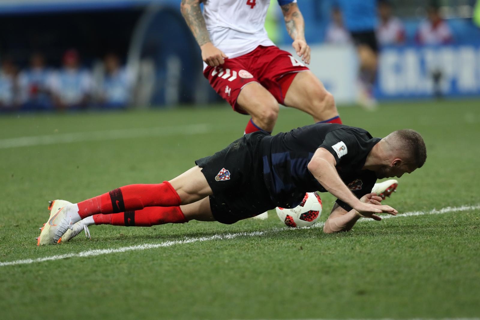 Niznji Novgorod, Rusija – Svjetsko nogometno prvenstvo 2018., osmina finala, Hrvatska – Danska 4-3 (1-1, 1-1).
