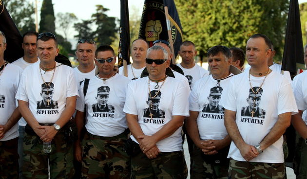 Zadar, 210812.
Hrvatski branitelji krenuli su jutros u hodnju koja ce trajati pet dana. Sudjeluju: Udruga veterana hrvatskih gardijskih postrojbi, Udruga veterana SJP MUP-a RH, UMDDRH