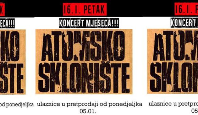 Koncert mjeseca: Atomsko sklonište u Q baru 16. siječnja, foto: Facebook