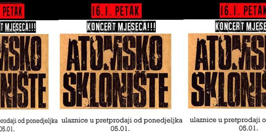 Koncert mjeseca: Atomsko sklonište u Q baru 16. siječnja, foto: Facebook Koncert mjeseca: Atomsko sklonište u Q baru 16. siječnja, foto: Facebook