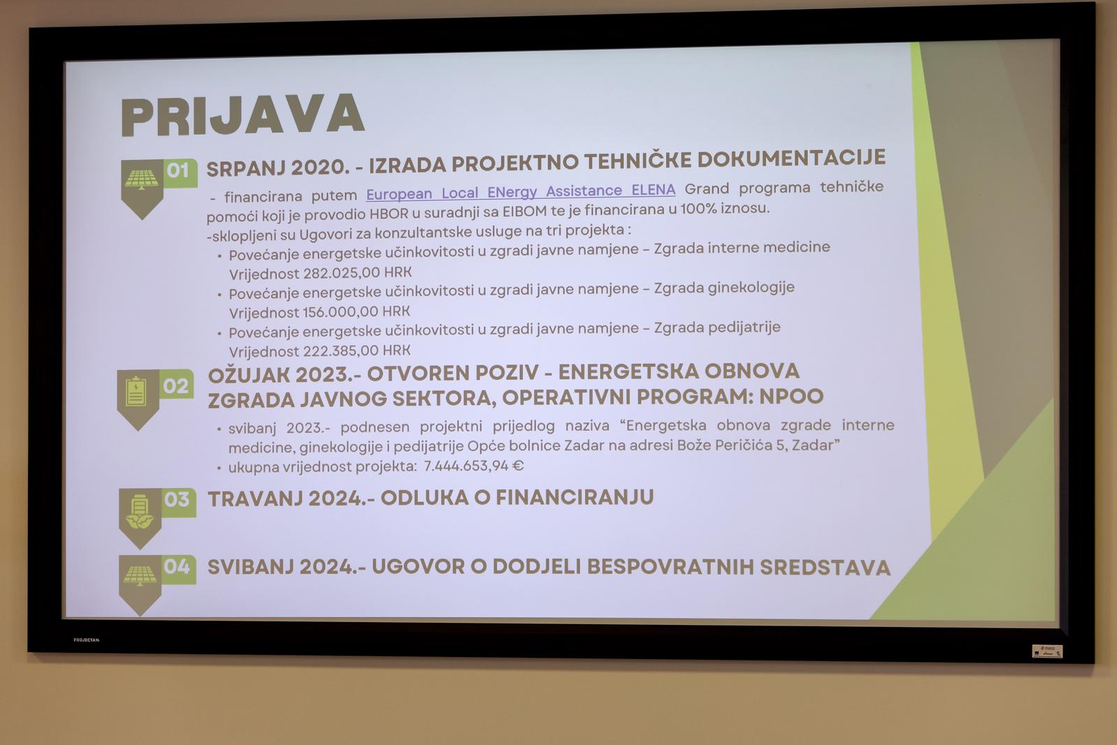 Početna konferencija projekta “Energetska obnova zgrade interne medicine, ginekologije i pedijatrije OB Zadar”