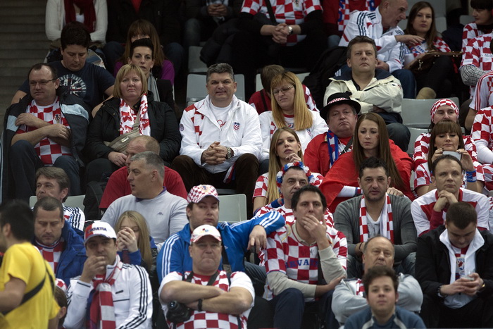 Barcelona 250113.
Gradska dvorana Palau Sant Jordi.
Svjetsko prvenstvo u rukometu za muskarce Spanjolska 2013.
Utakmica polufinala izmedju Hrvatske i Danske.
Na fotografiji: navijaci.
Foto: Ante Cizmic / CROPIX Barcelona 250113.
Gradska dvorana Palau Sant Jordi.
Svjetsko prvenstvo u rukometu za muskarce Spanjolska 2013.
Utakmica polufinala izmedju Hrvatske i Danske.
Na fotografiji: navijaci.
Foto: Ante Cizmic / CROPIX