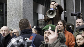 Zadarski branitelji na prosvjedu u Zagrebu 26. veljace 2011, Foto: Leo Banic Zadarski branitelji na prosvjedu u Zagrebu 26. veljace 2011, Foto: Leo Banic