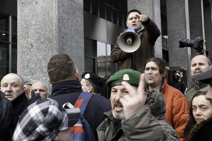 Zadarski branitelji na prosvjedu u Zagrebu 26. veljace 2011, Foto: Leo Banic Zadarski branitelji na prosvjedu u Zagrebu 26. veljace 2011, Foto: Leo Banic