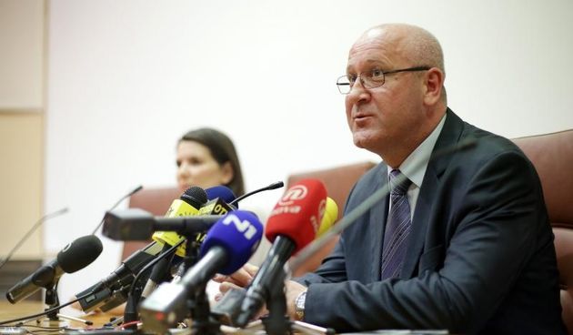 04.05.2015., Zagreb – Nacelnik Uprave kriminalisticke policije, Vitomir Bijelic, odrzao je konferenciju za medije povodom jucerasnjeg ubojstva umirovljenog casnika HVO-a Vinka Zuljevica Klice u Sesvetama. Photo: Borna Filic/PIXSELL