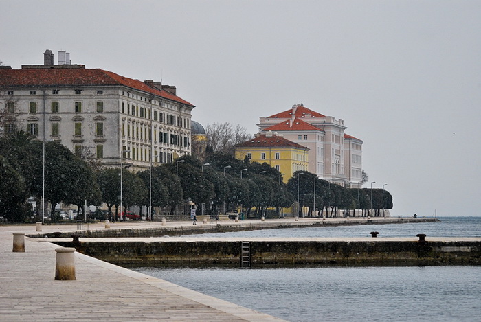 Bura i snijeg u Zadru 1. veljače 2012, Foto: Duje Surać