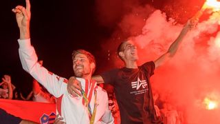 Veličanstveni doček zadarskih zlatnih olimpijaca Šime Fantele i Igora Marenića na zadarskoj rivi uz Morske orgulje i Pozdrav suncu. Photo: Dino Stanin/PIXSELL Veličanstveni doček zadarskih zlatnih olimpijaca Šime Fantele i Igora Marenića na zadarskoj rivi uz Morske orgulje i Pozdrav suncu. Photo: Dino Stanin/PIXSELL