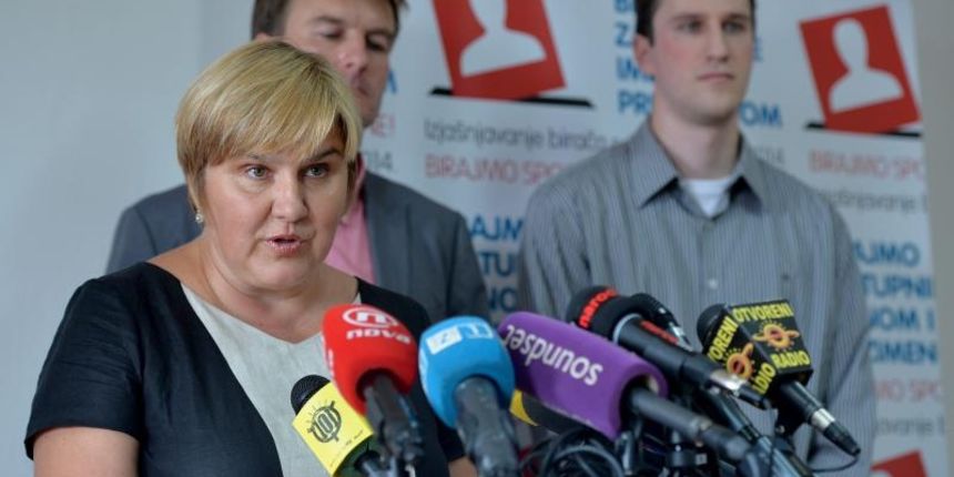 Gradjanska incijativa U ime obitelji odrzala je koferenciju za medije u vezi referenduma o izbornom sustavu pod sloganom Birajmo zastupnike imenom i prezimenom. Photo: Marko Prpic/PIXSELL Gradjanska incijativa U ime obitelji odrzala je koferenciju za medije u vezi referenduma o izbornom sustavu pod sloganom Birajmo zastupnike imenom i prezimenom. Photo: Marko Prpic/PIXSELL