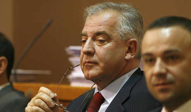 Zagreb, 101110.
Sjednica Hrvatskog Sabora na kojoj bi se danas trebalo raspravljeti o radu drzavog odvjetnistva u 2009. godini.
Na fotografiji:  Ivo Sanader.
Foto: Damjan Tadic / CROPIX