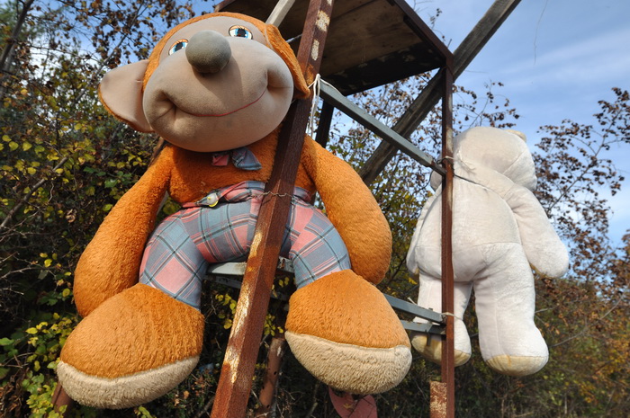 Zadar, 021111
Uz cestu koja vodi od Zadra prema Razancu moze se vidjeti jedan od sigurno najneobicnijih vinograda na svijetu. Umjesto uobicajenih strasila, vinograd cuvaju ogromni plisani medvjedi , lutke, barbike i raznorazne druge igracke i predmeti.
Fo Zadar, 021111
Uz cestu koja vodi od Zadra prema Razancu moze se vidjeti jedan od sigurno najneobicnijih vinograda na svijetu. Umjesto uobicajenih strasila, vinograd cuvaju ogromni plisani medvjedi , lutke, barbike i raznorazne druge igracke i predmeti.
Fo