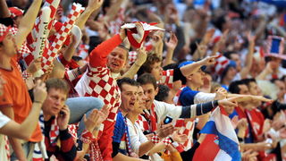 Graz, 210110.
EURO 2010 u rukometu. 
Trece kolo skupine A. Utakmica Hrvatska – Rusija.
Na fotografiji: navijaci.
Foto: Damir Krajac / CROPIX