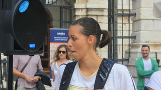 Narodni trg: Predstavljene košarakašice i košarkaši Zadra. foto: Mladen Malik