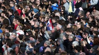 Brončani kauboji svečano dočekani na Trgu bana Josipa Jelačića. Foto: Goran Stanzl/PIXSELL