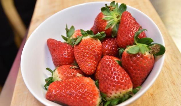 Zadar – Na prezentaciji u Impact centru Kuhar Renato Kraljev pripremao je zajedno s ucenicima tri slana i tri slatka jela s jagodama. Projektom se zeli povecati interes za uzgoj i konzumaciju jagoda u Zadarskoj zupaniji. Photo: Dino Stanin/PIXSELL Autor