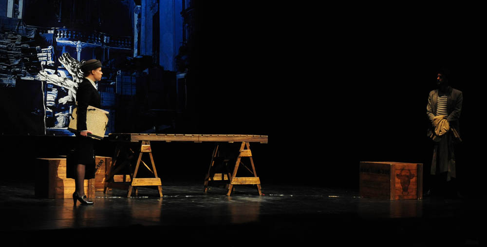 Zadar, 24.04.2013. snimio: Nenad Marčev 
dramska pretplata 
Kazalište PLAYDRAMA, Split 
Jeffrey Hatcher 
PICASSO 
redateljica: Nenni Delmestre 
igraju: Elvis Bošnjak, Lana Helena Hulenić 
Velika dvorana HNK Zadar