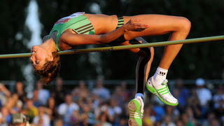 Zagreb, 130911.
IAAF World Challenge Zagreb 2011, 
61. memorijal Borisa Hanzekovica na atletskom stadionu Mladost na Savi.
Na slici: Blanka Vlasic, skok u vis.
Foto: Srdjan Vrancic / CROPIX