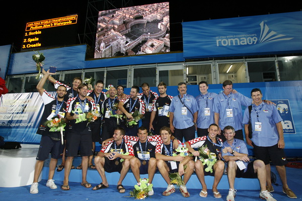 Rim, 010809. 
13 Svjetsko prvenstvo prvenstvo Rim 2009.
Vaterpolo utakmica za trece mjesto:  Hrvatska – Amerika.
Foto: Vladimir Dugandzic / CROPIX