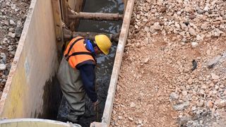 Radovi na izgradnji kanalizacijskog sustava na Liburnskoj obali. Photo: Dino Stanin/PIXSELL