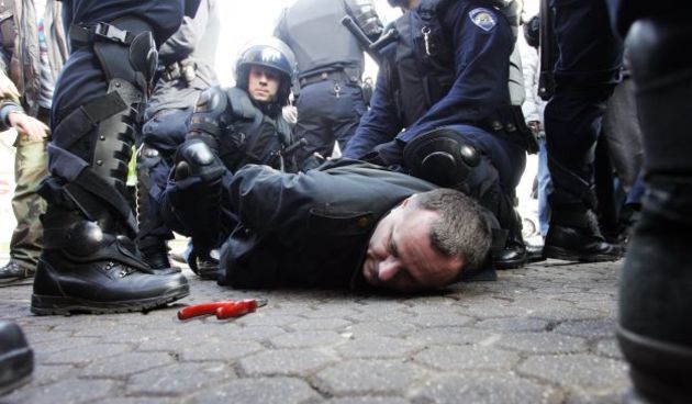 Sukob policije i euroskeptika, Foto: Tomislav Krišto, Ranko Šuvar/Cropix