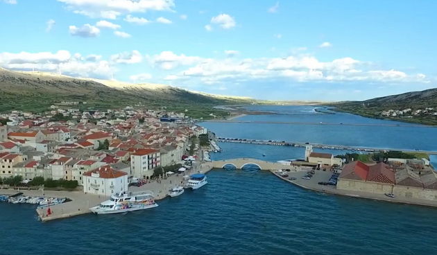 Pag, Grad Pag, Panorama, Pag iz zraka