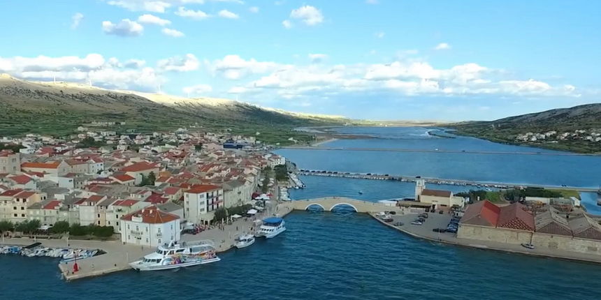 Pag, Grad Pag, Panorama, Pag iz zraka