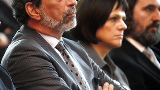 Varazdin, 051210.
U maloj dvorani Gradske sportske dvorane na Dravi odrzana je svecana sjednica gradskog vijeca grada Varazdina s gostima.
Na slici ministar skolstva, znanosti i obrazovanja Radovan Fuchs.
Foto: Andrej Svoger / CROPIX