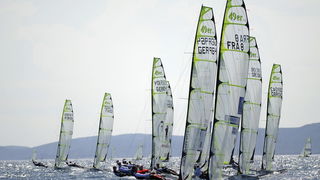 Zadar, 050909.
Europsko prvenstvo u jedrenju za klasu 49 er 2009 u Zadru.
Valovi, bura i sunce. Savreseno vrijeme za jedrenje i odrzavanje prvog plova sestog dana i 17 – og ujedno i zadnjeg plova u zlatnoj skupini Europskog prvenstva u jedrenju za kalsu 4