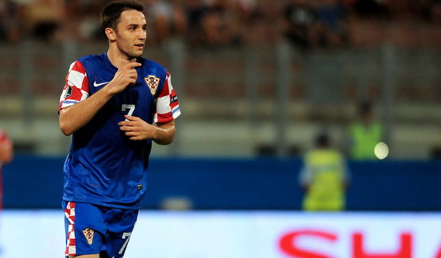 Ta’ Qali, Malta, 020911.National Stadion Ta’ Qali.Kvalifikacijska nogometna utakmica skupine F izmedju Malte i Hrvatske za EP 2012 u Poljskoj i Ukrajini.Na slici: Milan Badelj nakon gola za 0:2.Foto: Drago Sopta / CROPIX