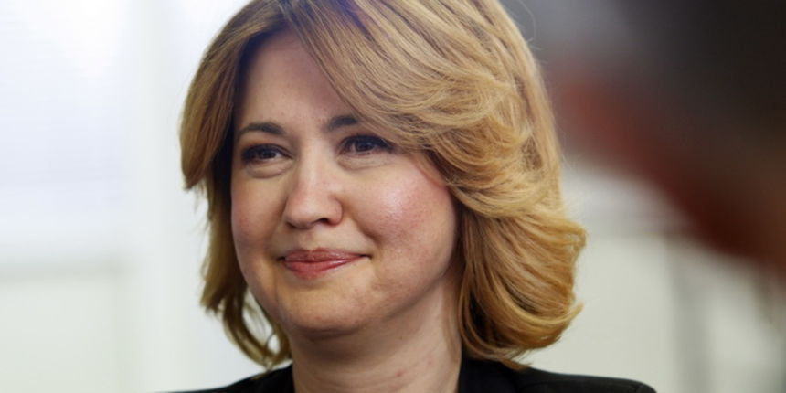 Zagreb, 190513. 
Lokalni izbori 2013.
Sjediste SDP-a, Iblerov trg 9.
Pracenje izbornih rezultata u sredisnjici SDP-a.
Na fotografiji: Milanka Opacic.
Foto: Tomislav Kristo / CROPIX