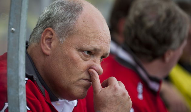 Dugopolje, 280711.Stadio Hrvatskih vitezova.Nogometna utakmica kvalifikacija za Europsku ligu izmedju Splita i Fulhama.Na fotografiji: trener Fulhama Martin Jol.Foto: Tom dubravec / Cropix