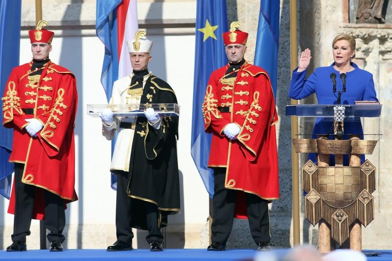 Inauguracija predsjednice Kolinde Grabar Kitarović na Trgu sv. Marka, Foto: Photo: HINA/POOL/PIXSELL