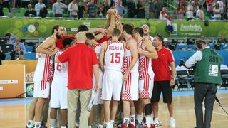 Velika hrvatska fešta u ljubljanskim Stožicama nakon plasmana u polufinale Eurobasketa, Foto. Igor Kralj/PIXSELL Velika hrvatska fešta u ljubljanskim Stožicama nakon plasmana u polufinale Eurobasketa, Foto. Igor Kralj/PIXSELL