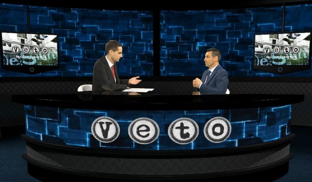 Sanjin Španović i Ladislav Ilčić u emisiji Veto na N1 televiziji