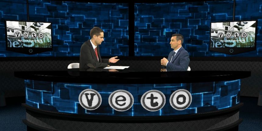 Sanjin Španović i Ladislav Ilčić u emisiji Veto na N1 televiziji Sanjin Španović i Ladislav Ilčić u emisiji Veto na N1 televiziji