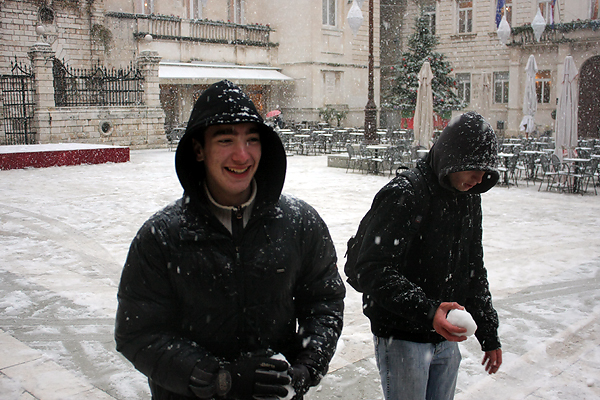 Snijeg u Zadru, 17. prosinca 2009, Foto: Saša Čuka