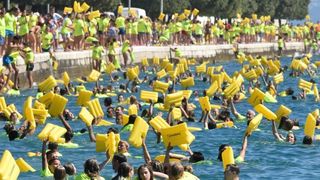 Jubilarni 10. dm Millennium Jump na zadarskoj rivi, Photo: Dino Stanin/PIXSELL Jubilarni 10. dm Millennium Jump na zadarskoj rivi, Photo: Dino Stanin/PIXSELL