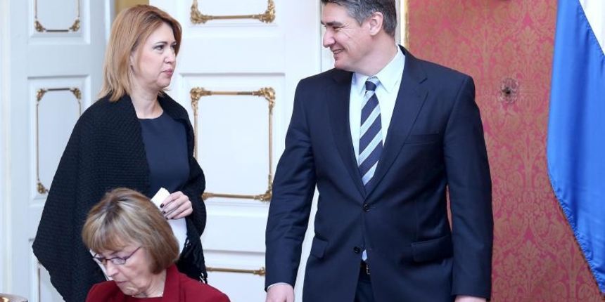 Zagreb – Redovita sjednica Vlade RH u Banskim dvorima. Vesna Pusic, Milanka Opacic, Zoran Milanovic. Photo: Patrik Macek/PIXSELL Autor  Patrik Macek/PIXSELL Ključne riječi  Zoran Milanovic, Milanka Opacic, Vesna Pusic, Banski dvori, Vlada RH, sjednica