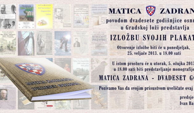 Matica Zadrana obilježava 20. godišnjicu osnutka