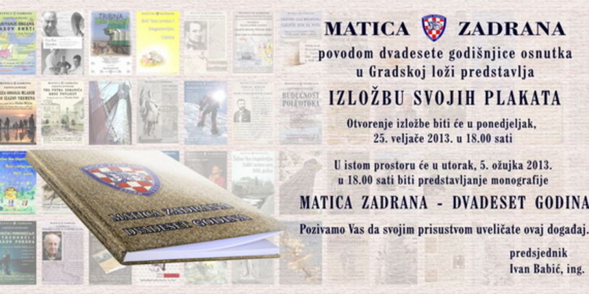 Matica Zadrana obilježava 20. godišnjicu osnutka
