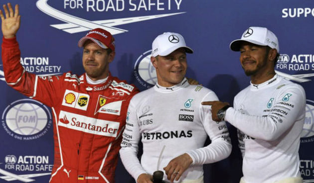 Vettel, Bottas i Hamilton
