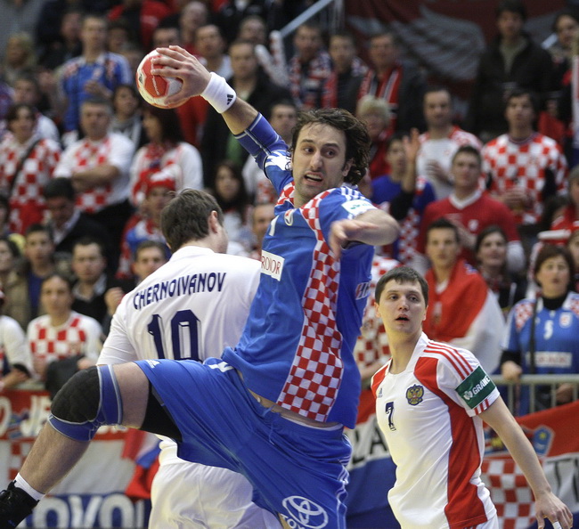 Graz, 210110.
EURO 2010 u rukometu. 
Trece kolo skupine A. Utakmica Hrvatska – Rusija.
Na fotografiji: Igor Vori.
Foto: Nenad Dugi / Cropix