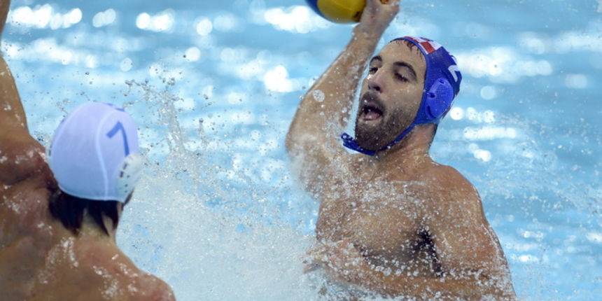 London, 020812.Vaterpolo Arena.Hrvatska muska vaterpolo reprezentacija igra utakmicu 2. kolo u skupini A protiv Spanjolske tokom Olimpijskih Igra u Londonu.Na fotografiji: Damir Buric.Foto: Drago Sopta / CROPIX