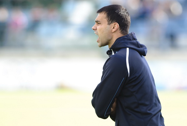 Zadar, 260513.
Stadion Stanovi.
Utakmica MAXtv 1. HNL izmedju Zadra i Splita.
Na fotografiji: trener Splita Goran Sablic.
Foto: Tom Dubravec / CROPIX