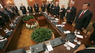 Zagreb, 250611.
Hrvatska Vlada, Banski dvori.
Svecana sjednica Hrvatske Vlade,povodom Dana drzavnosti.
Foto:  Damjan Tadic / CROPIX